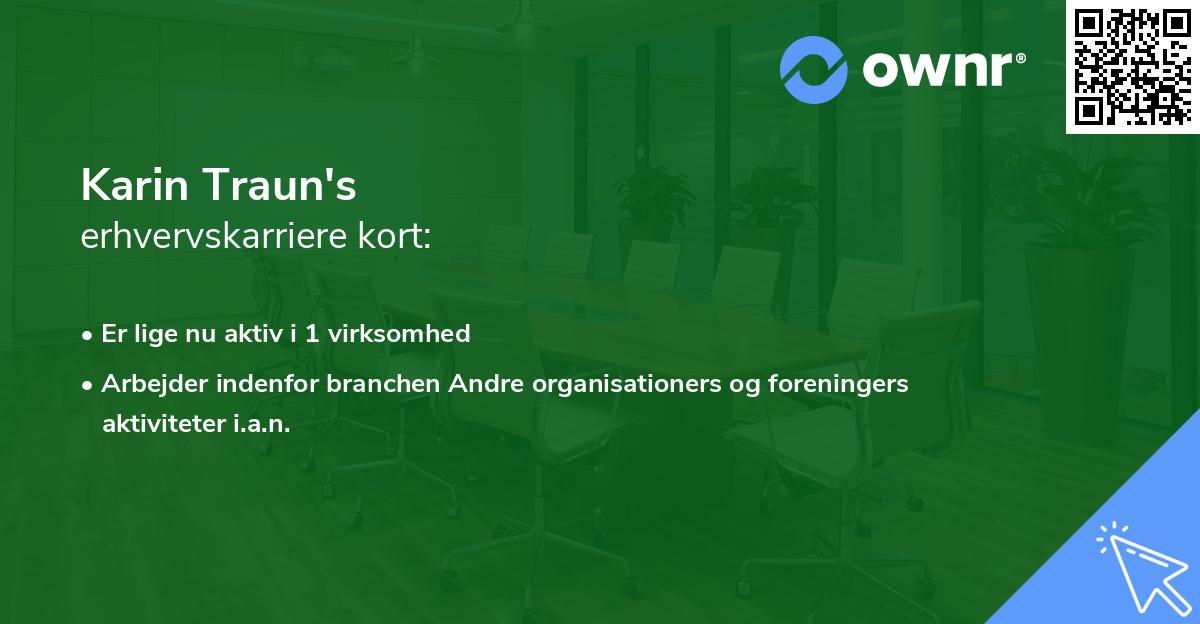 Karin Traun's erhvervskarriere kort