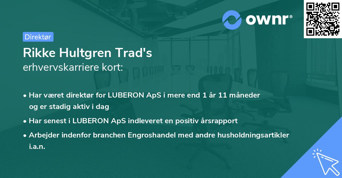 Rikke Hultgren Trad's erhvervskarriere kort