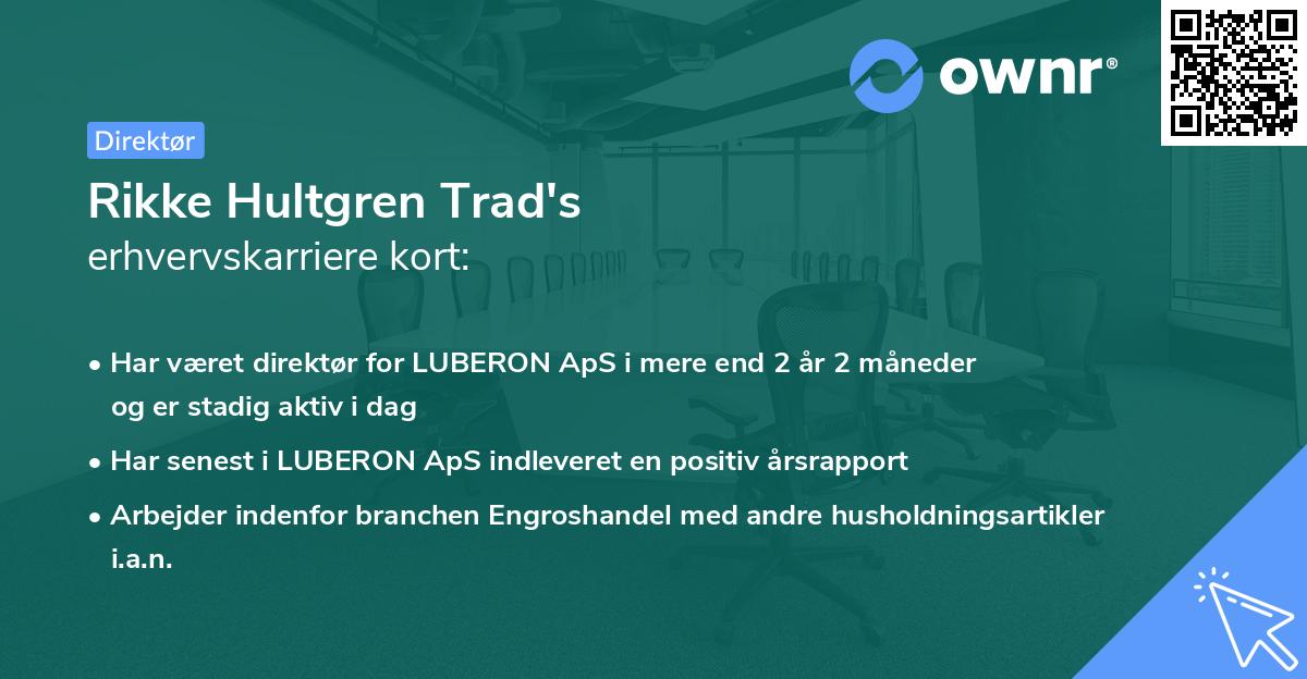 Rikke Hultgren Trad's erhvervskarriere kort