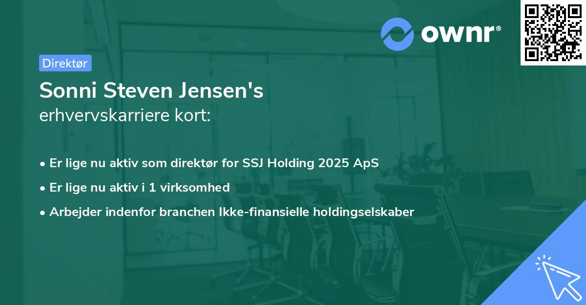 Sonni Steven Jensen's erhvervskarriere kort