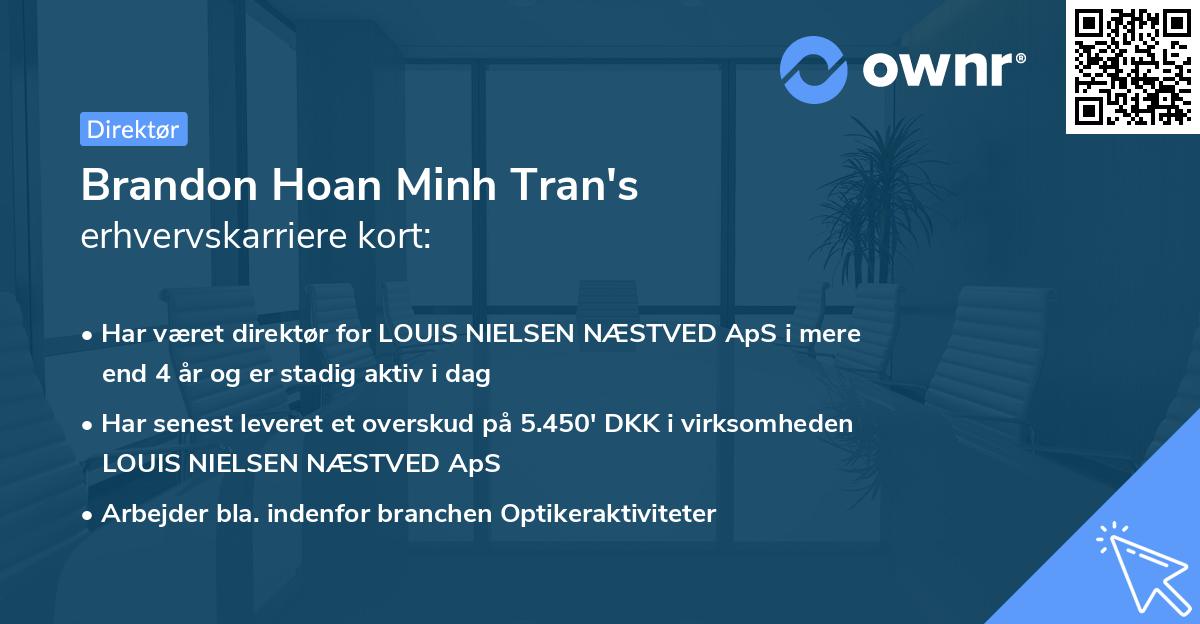 Brandon Hoan Minh Tran's erhvervskarriere kort
