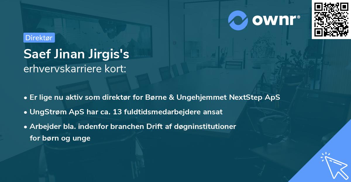 Saef Jinan Jirgis's erhvervskarriere kort