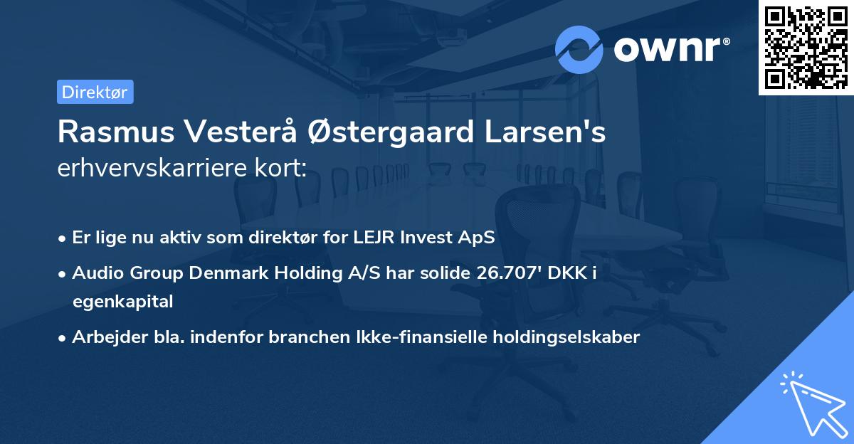 Rasmus Vesterå Østergaard Larsen's erhvervskarriere kort