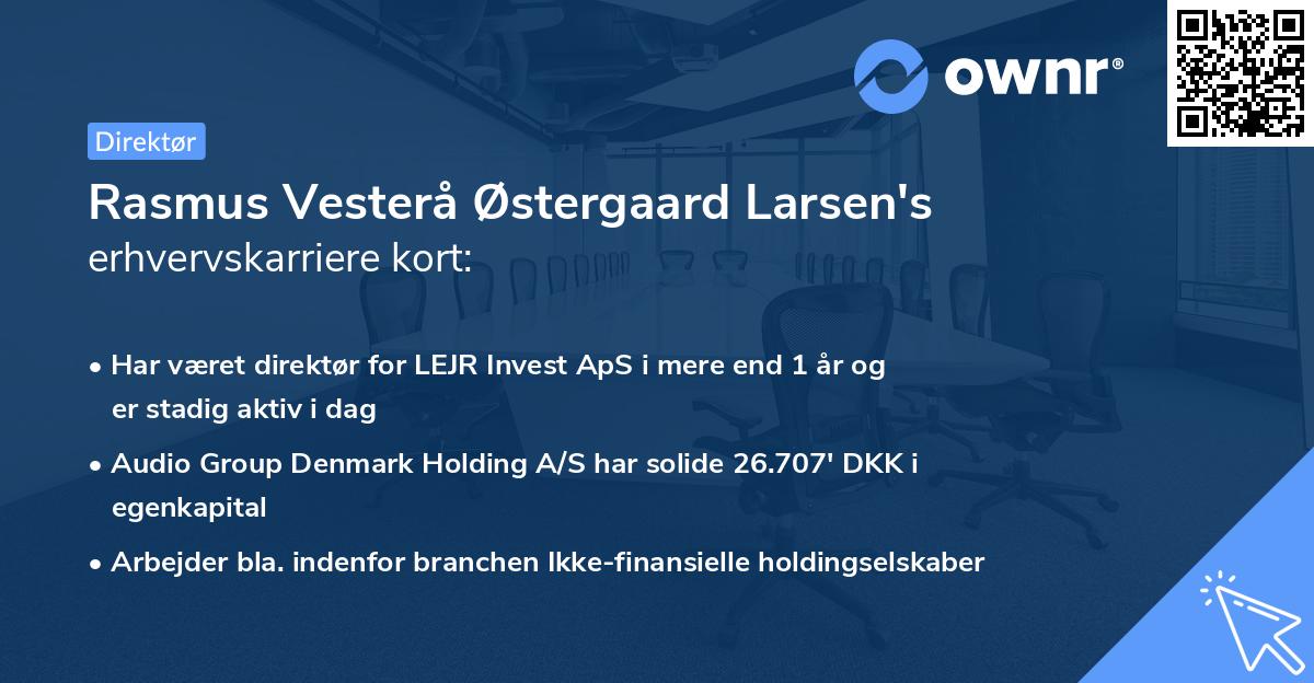 Rasmus Vesterå Østergaard Larsen's erhvervskarriere kort
