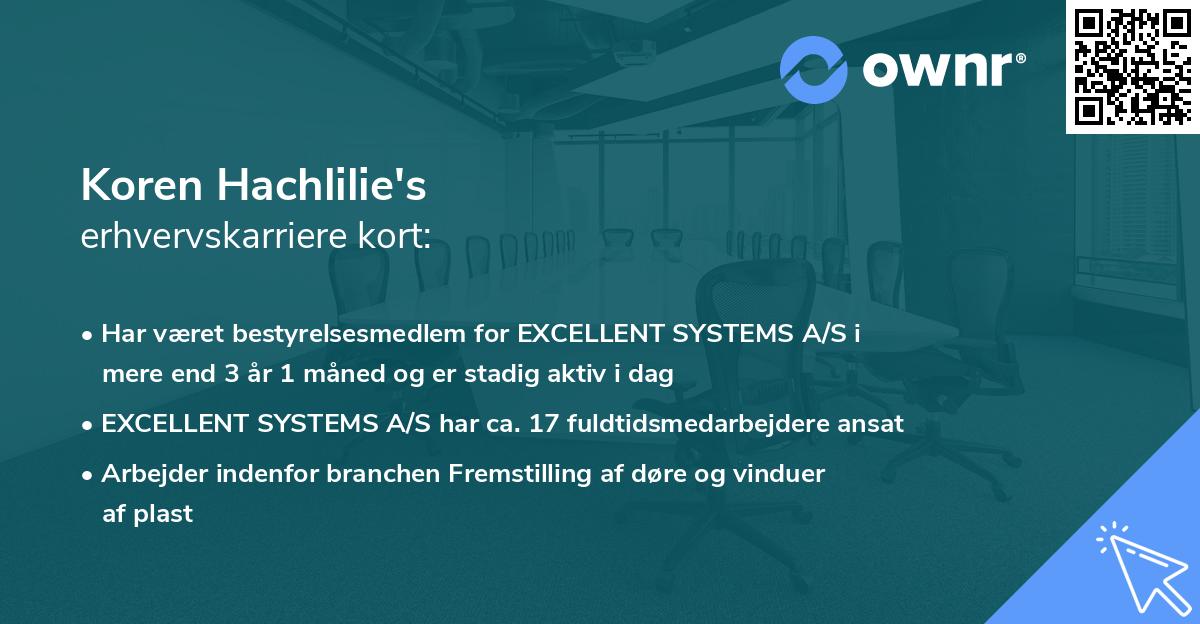 Koren Hachlilie's erhvervskarriere kort
