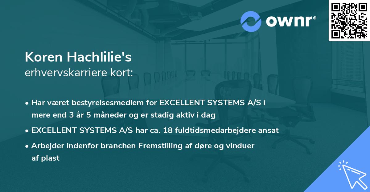 Koren Hachlilie's erhvervskarriere kort