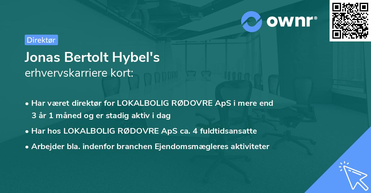 Jonas Bertolt Hybel's erhvervskarriere kort