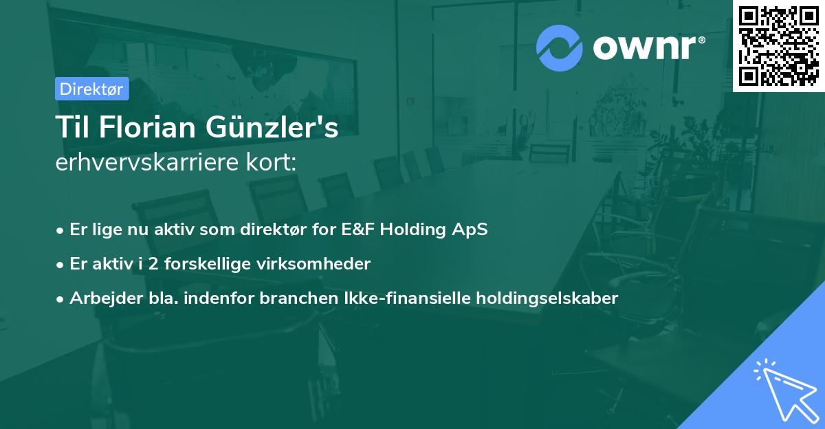 Til Florian Günzler's erhvervskarriere kort