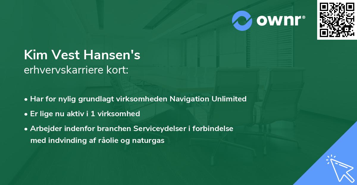 Kim Vest Hansen's erhvervskarriere kort