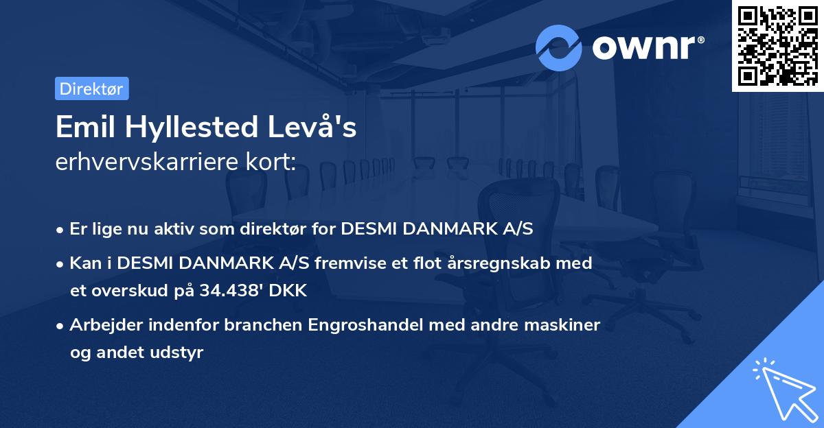 Emil Hyllested Levå's erhvervskarriere kort