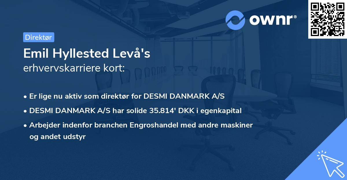 Emil Hyllested Levå's erhvervskarriere kort