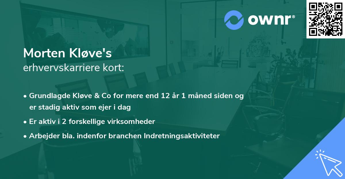 Morten Kløve's erhvervskarriere kort
