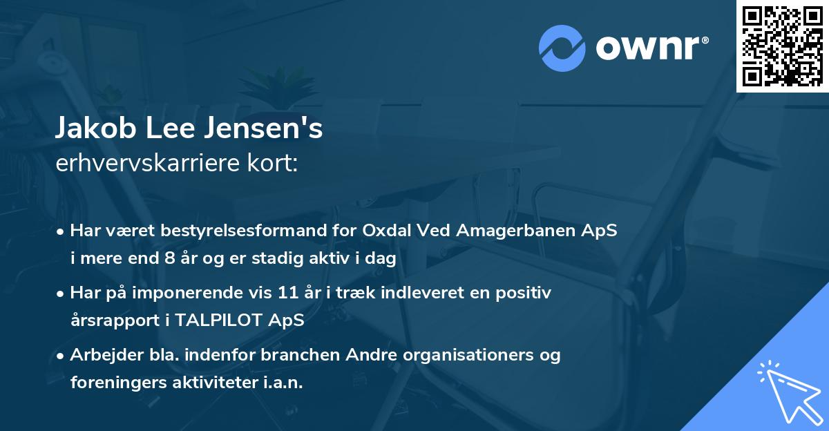 Jakob Lee Jensen's erhvervskarriere kort