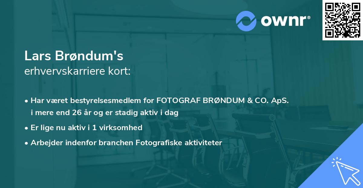 Lars Brøndum's erhvervskarriere kort
