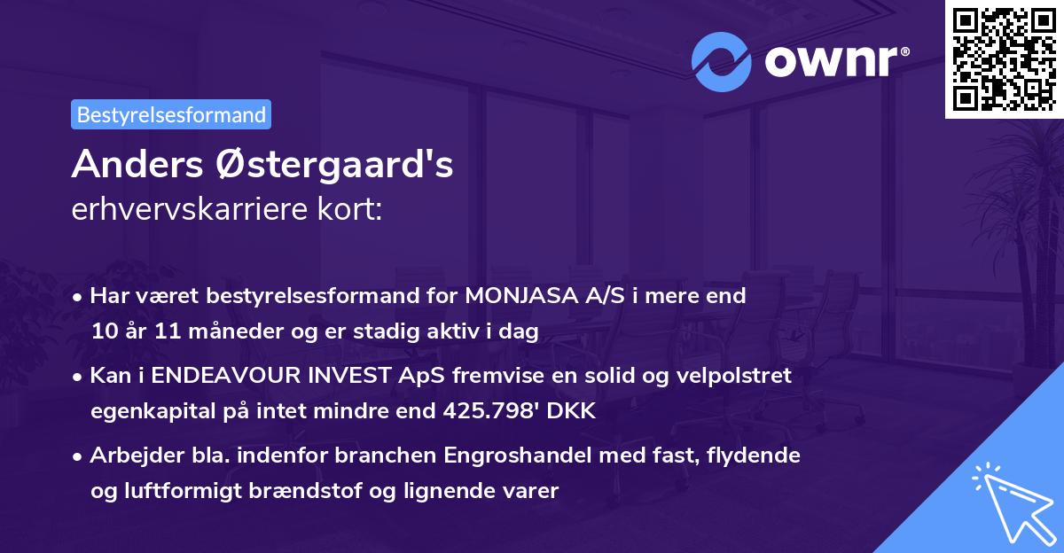 Anders Østergaard's erhvervskarriere kort