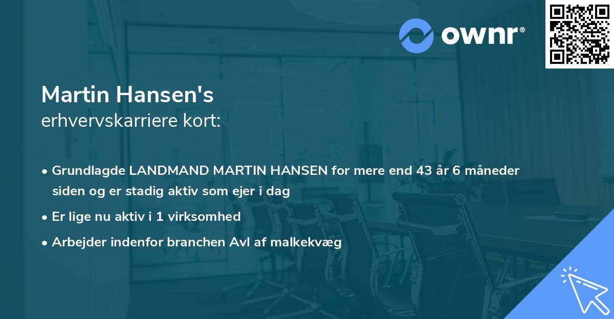 Martin Hansen's erhvervskarriere kort