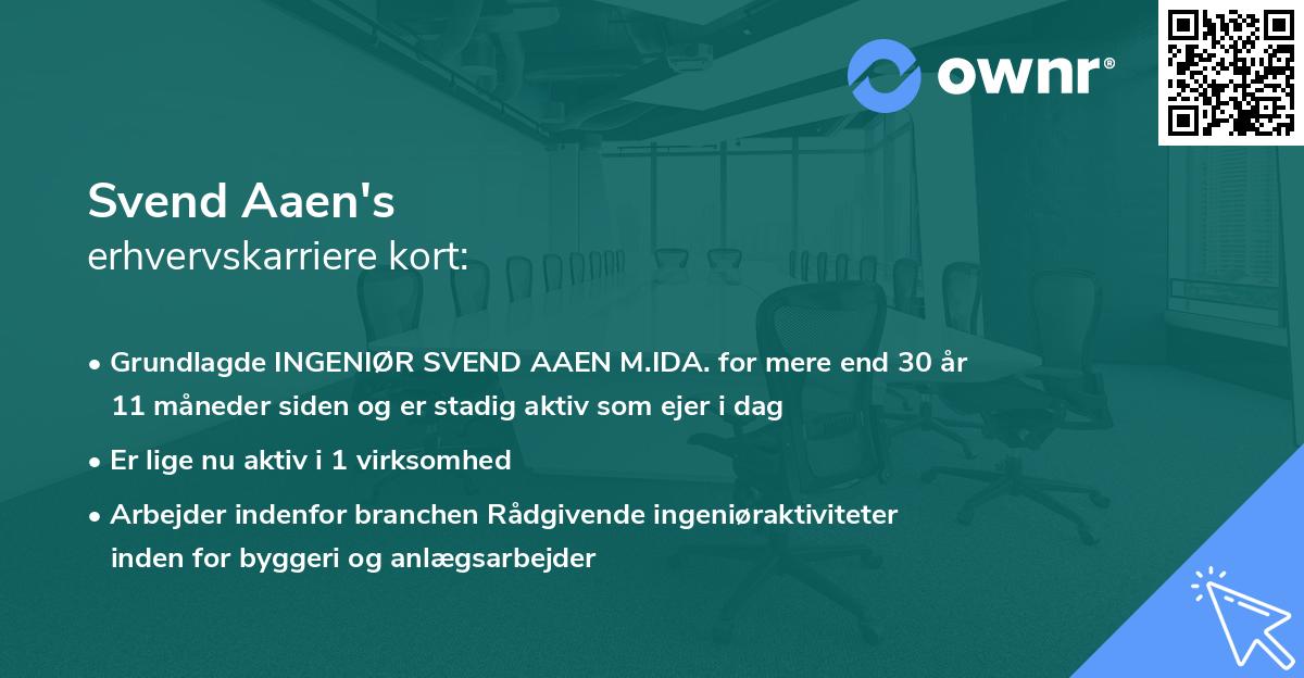 Svend Aaen's erhvervskarriere kort