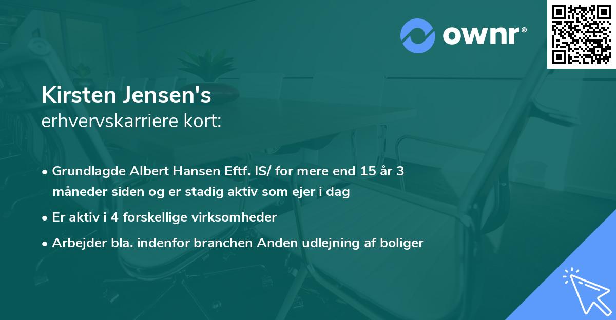 Kirsten Jensen's erhvervskarriere kort