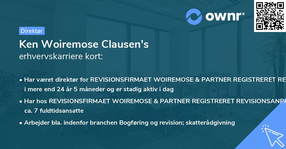 Ken Woiremose Clausen's erhvervskarriere kort