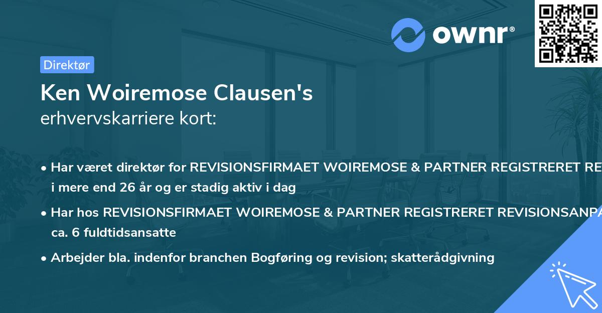 Ken Woiremose Clausen's erhvervskarriere kort