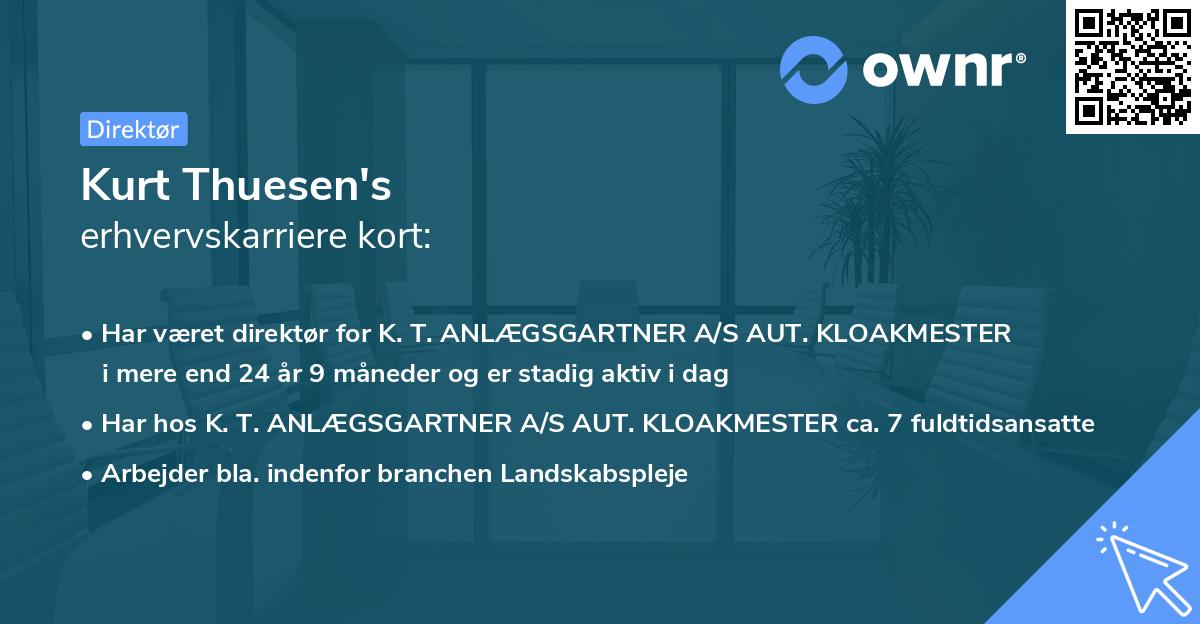 Kurt Thuesen's erhvervskarriere kort