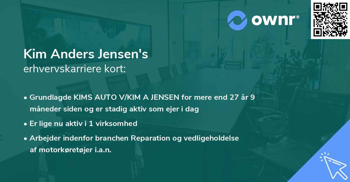 Kim Anders Jensen's erhvervskarriere kort