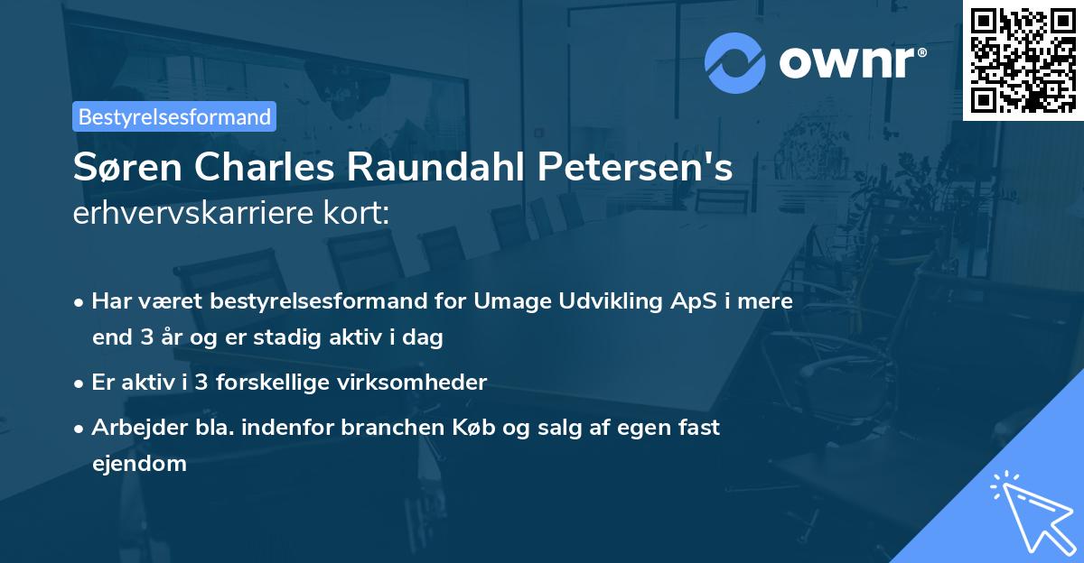 Søren Charles Raundahl Petersen's erhvervskarriere kort