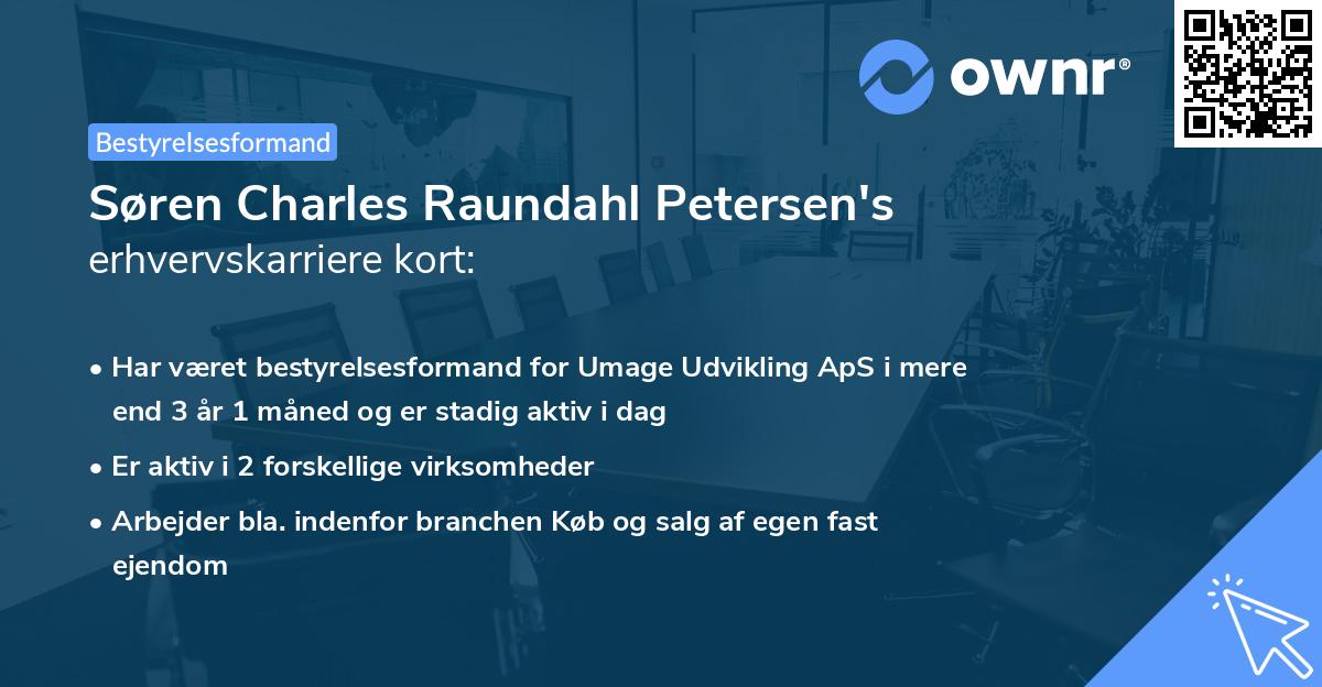 Søren Charles Raundahl Petersen's erhvervskarriere kort