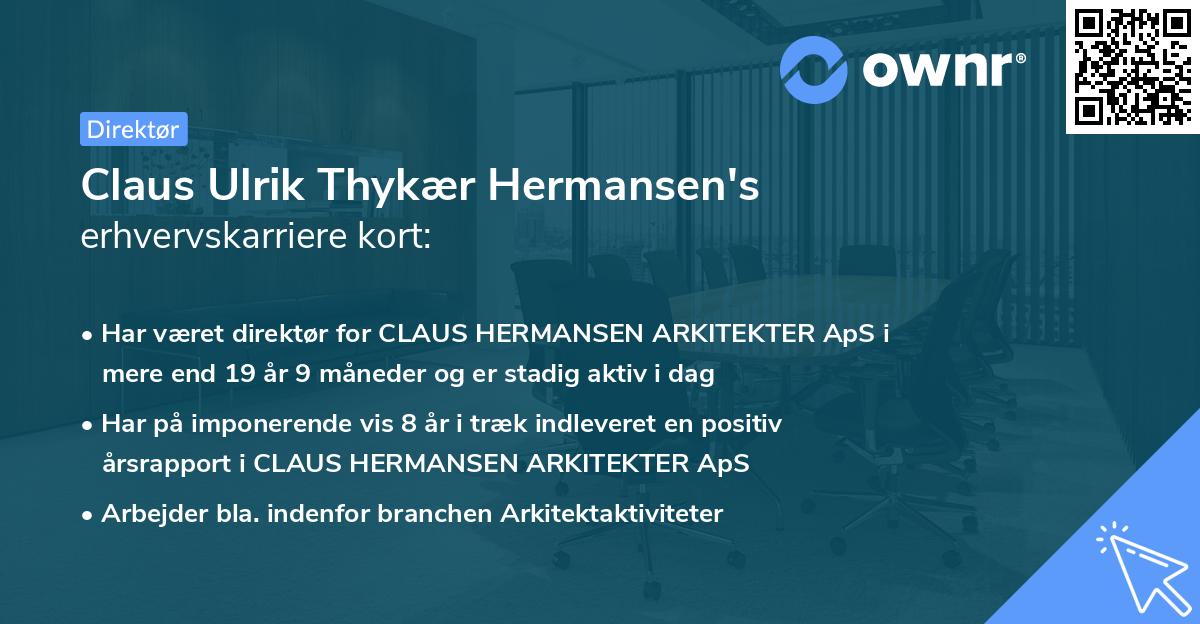 Claus Ulrik Thykær Hermansen's erhvervskarriere kort