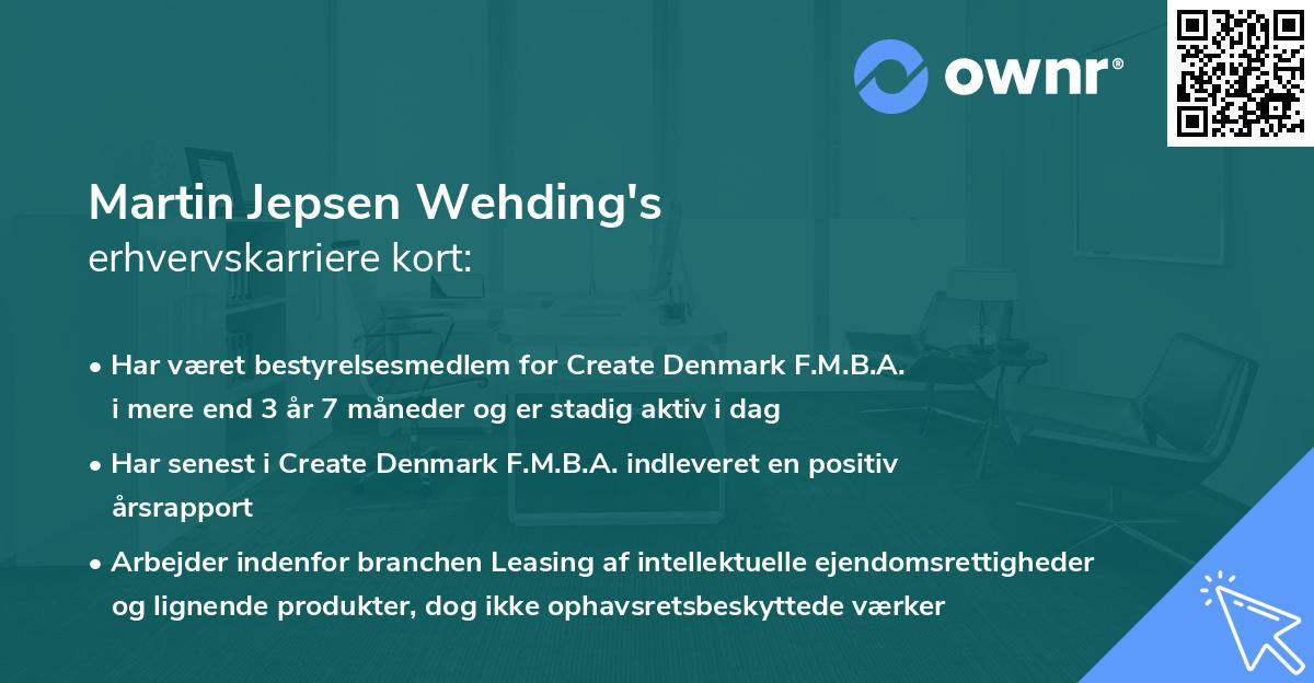 Martin Jepsen Wehding's erhvervskarriere kort