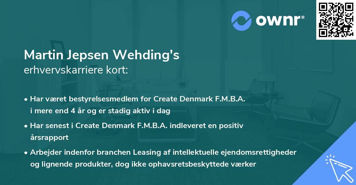 Martin Jepsen Wehding's erhvervskarriere kort