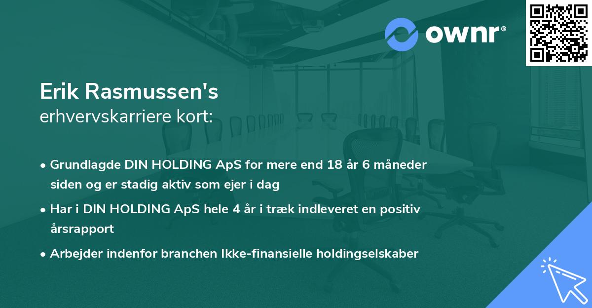 Erik Rasmussen's erhvervskarriere kort