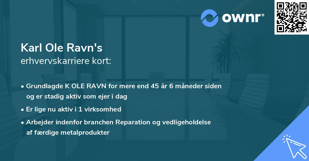 Karl Ole Ravn's erhvervskarriere kort