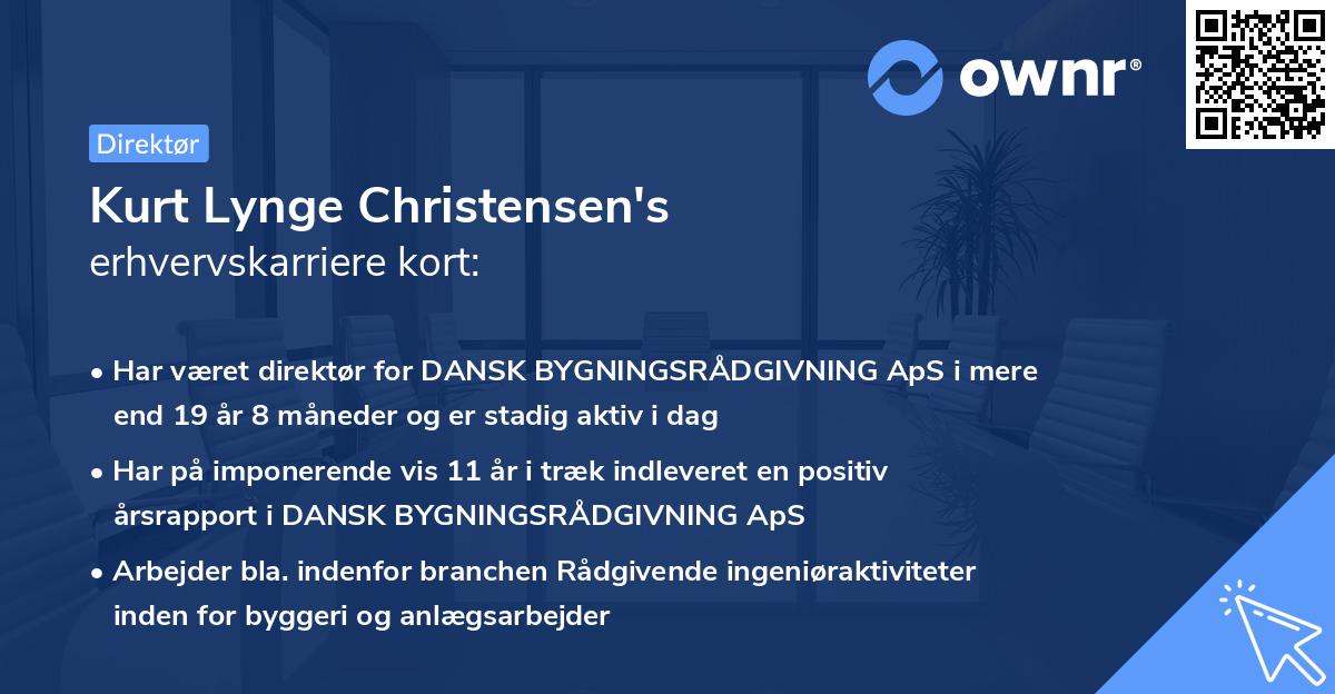 Kurt Lynge Christensen's erhvervskarriere kort