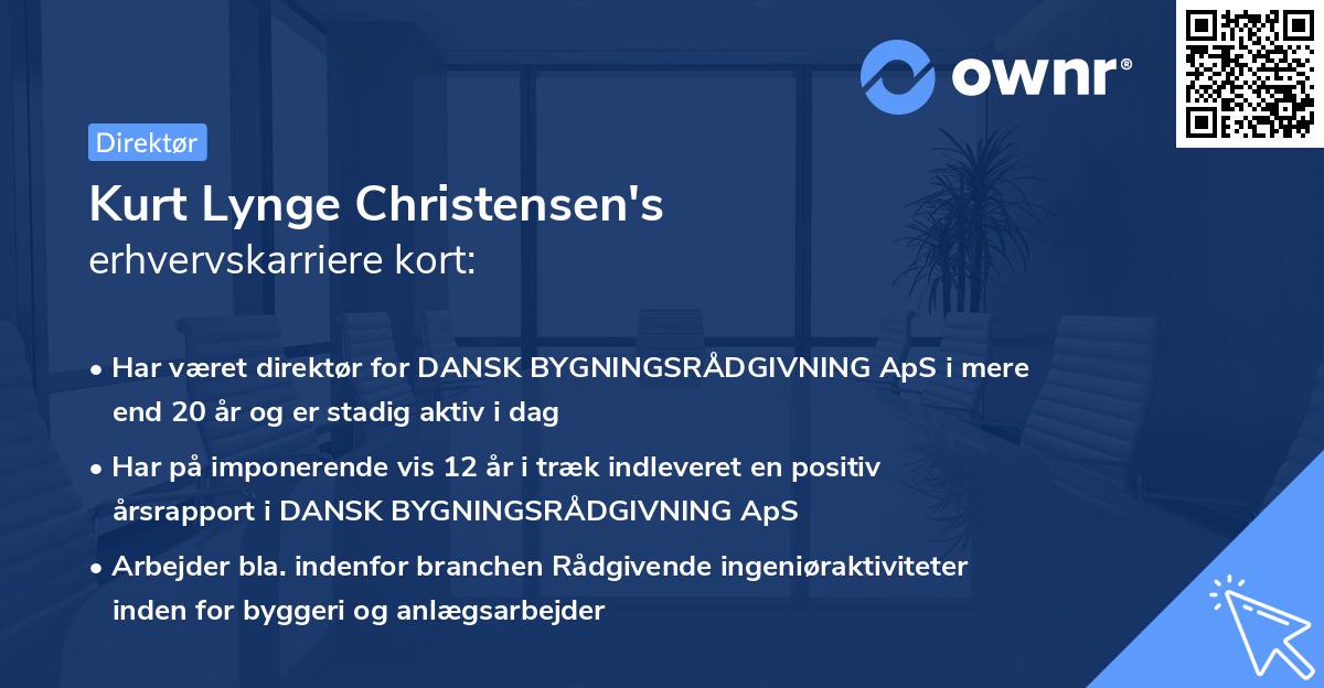 Kurt Lynge Christensen's erhvervskarriere kort