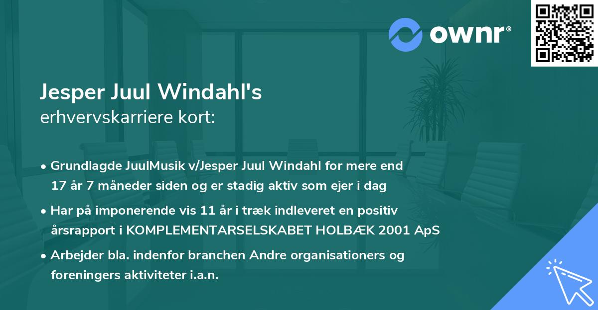 Jesper Juul Windahl's erhvervskarriere kort