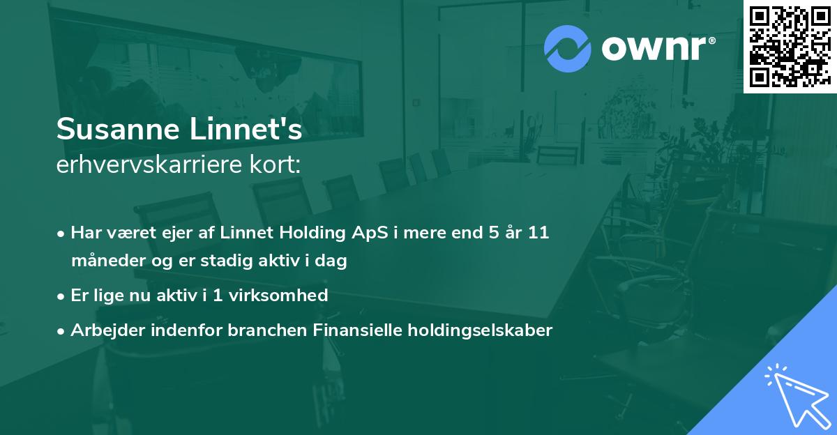 Susanne Linnet's erhvervskarriere kort