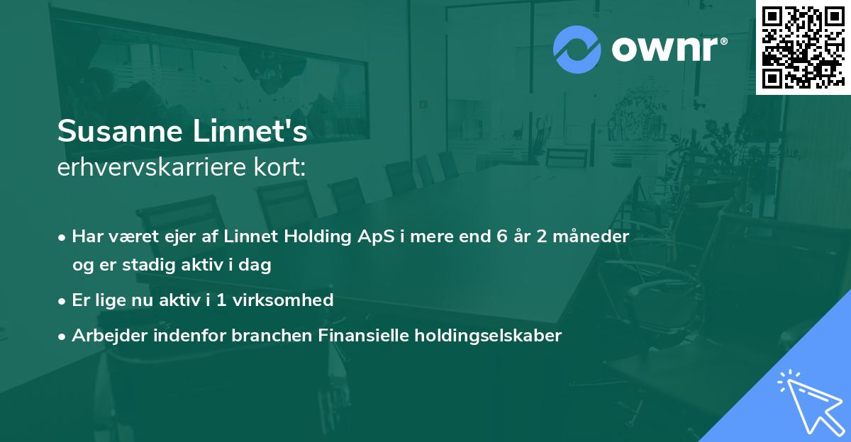 Susanne Linnet's erhvervskarriere kort