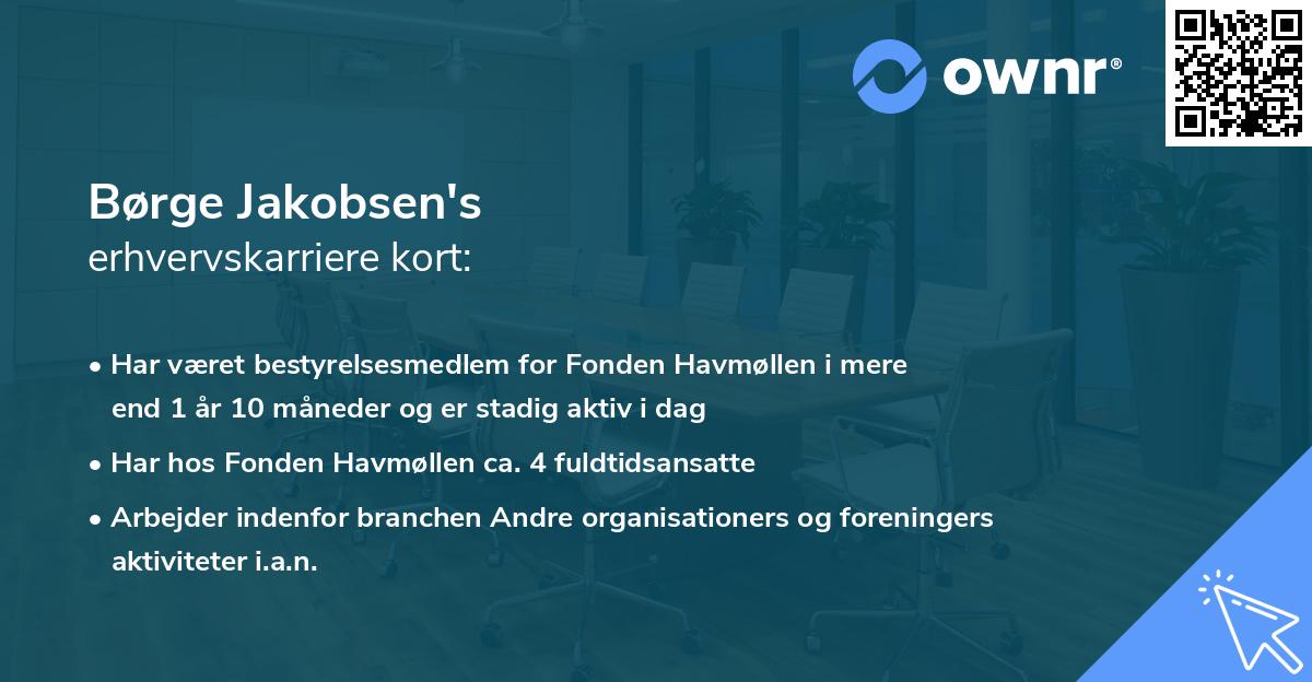 Børge Jakobsen's erhvervskarriere kort