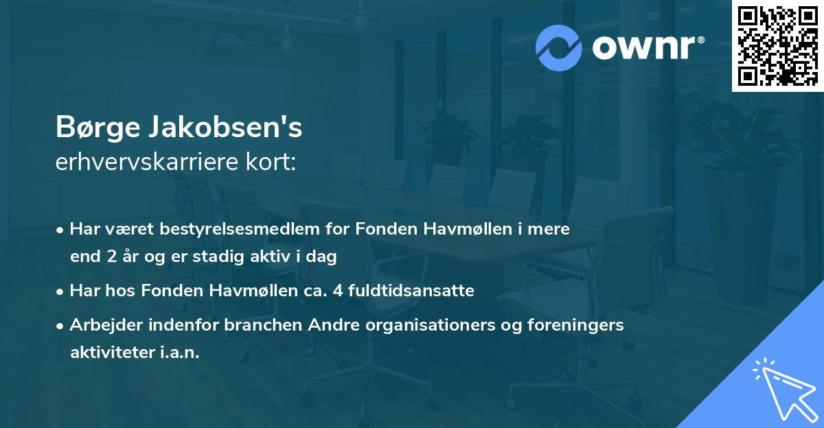 Børge Jakobsen's erhvervskarriere kort