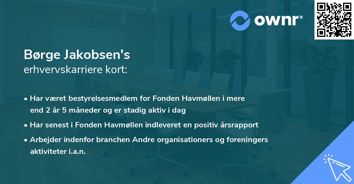 Børge Jakobsen's erhvervskarriere kort