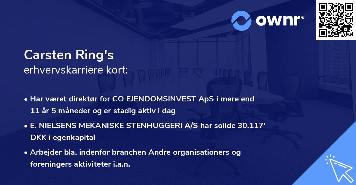Carsten Ring's erhvervskarriere kort