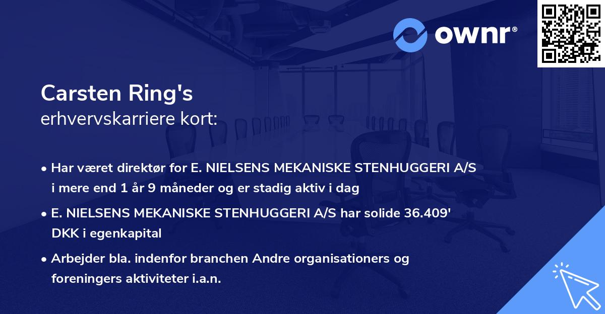 Carsten Ring's erhvervskarriere kort