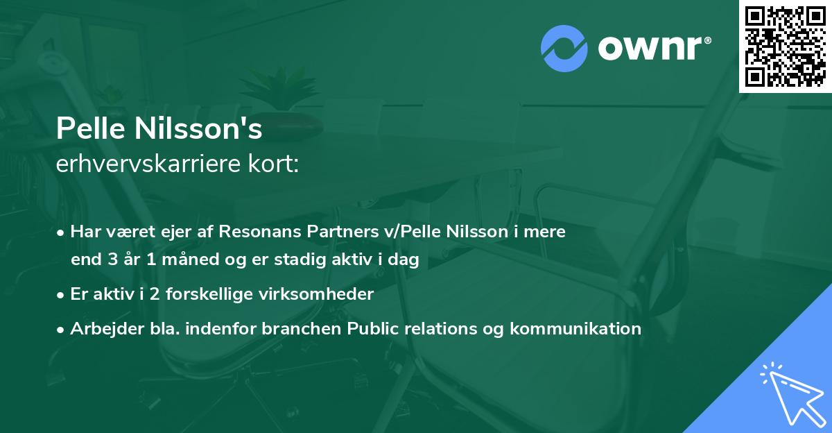 Pelle Nilsson's erhvervskarriere kort