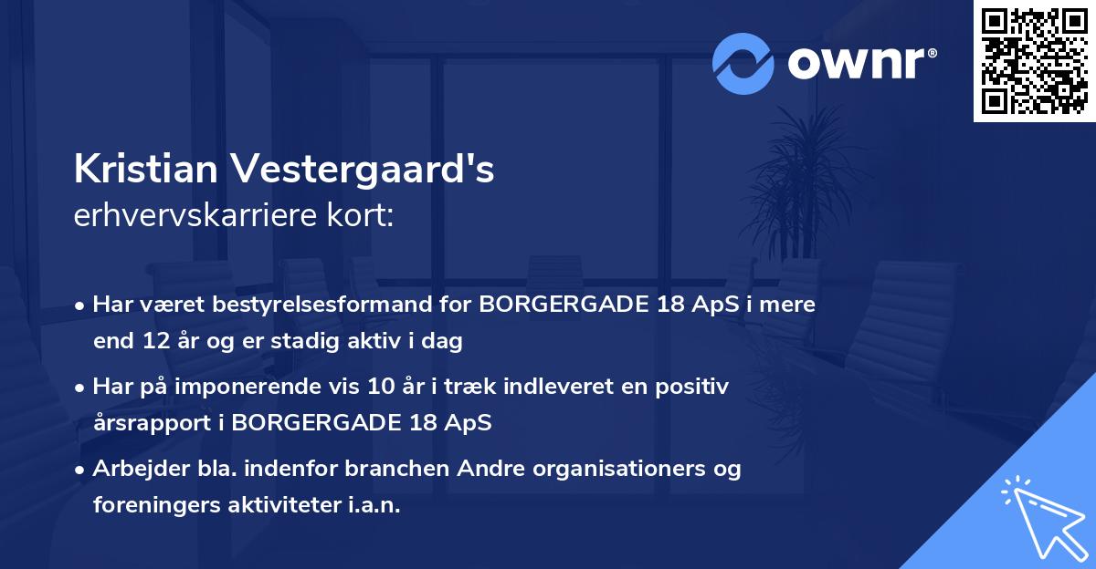 Kristian Vestergaard's erhvervskarriere kort
