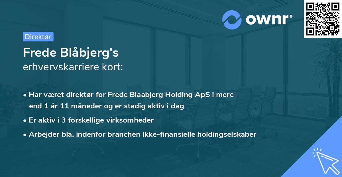 Frede Blåbjerg's erhvervskarriere kort