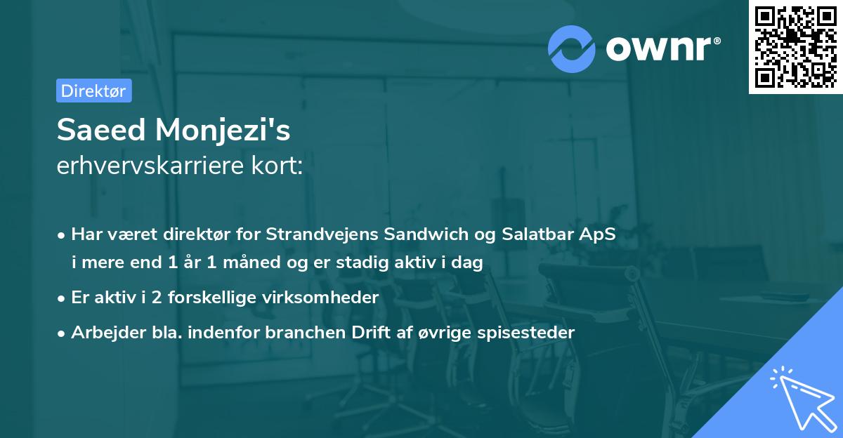 Saeed Monjezi's erhvervskarriere kort