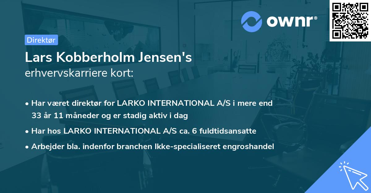 Lars Kobberholm Jensen's erhvervskarriere kort