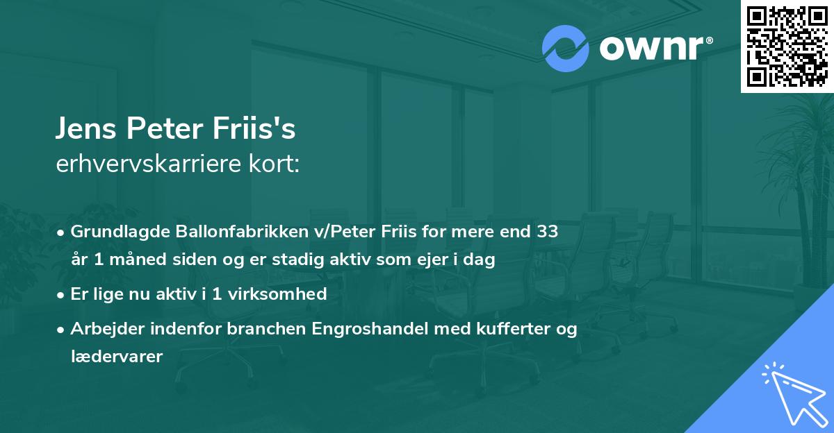 Jens Peter Friis's erhvervskarriere kort