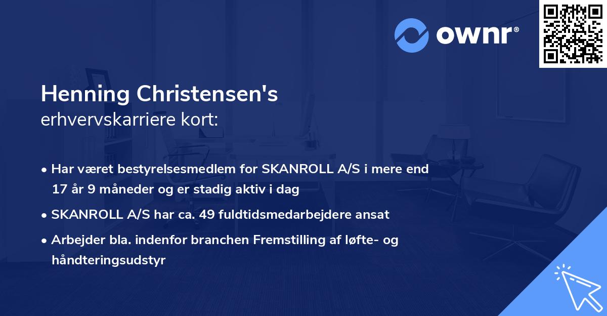 Henning Christensen's erhvervskarriere kort